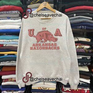 Vintage University Of Arkansas Razorbacks Sweatshirt Retro Razorbacks Shirt Tee